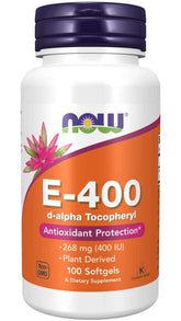Vitamin E 400 100 kapslí NOW FOODS